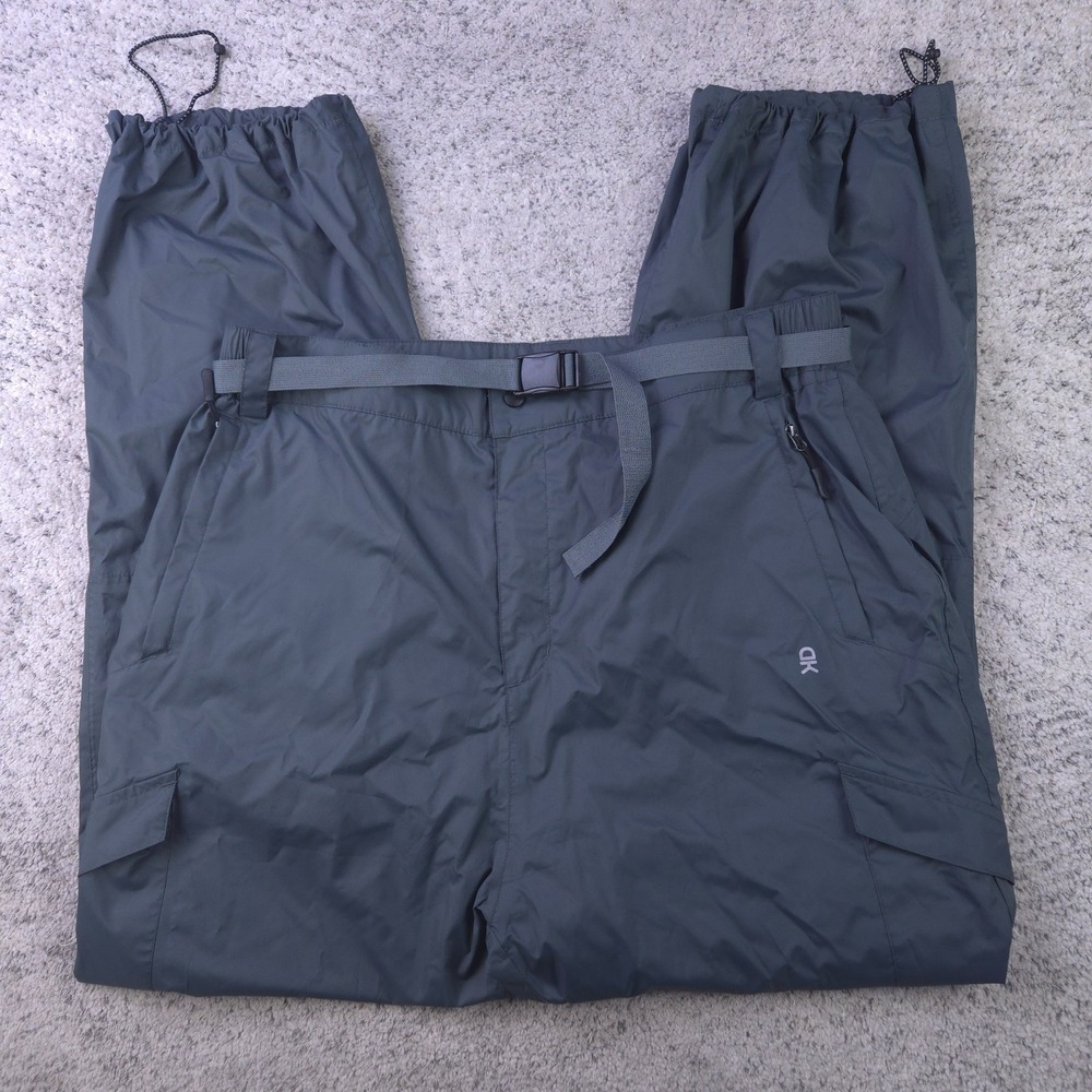 Little‎ Donkey Andy Rain Pants Mens XL Belted Cargo Hiking Camping Charcoal Gray
